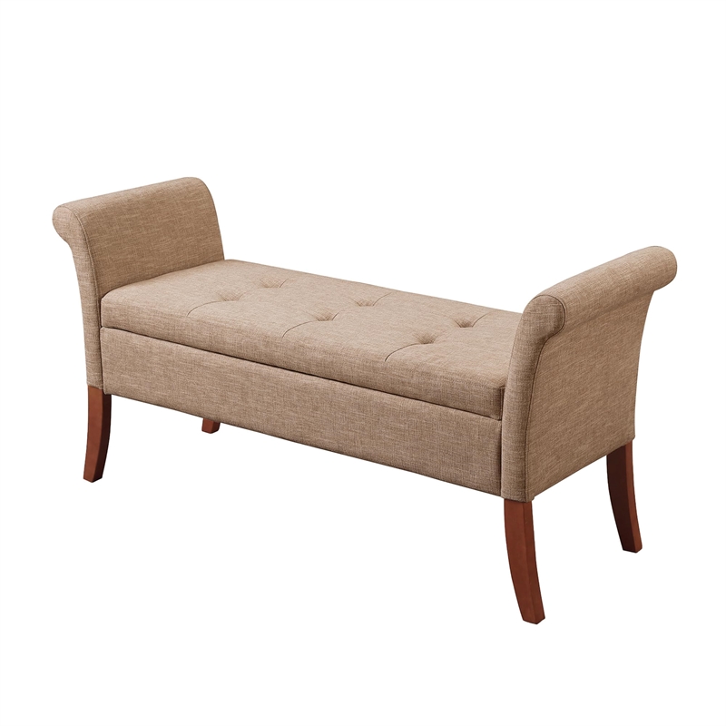 Pemberly Row Bedroom Bench in Tan