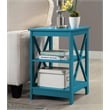 Pemberly Row Transitional Wood End Table with Middle and Bottom Shelf in Blue