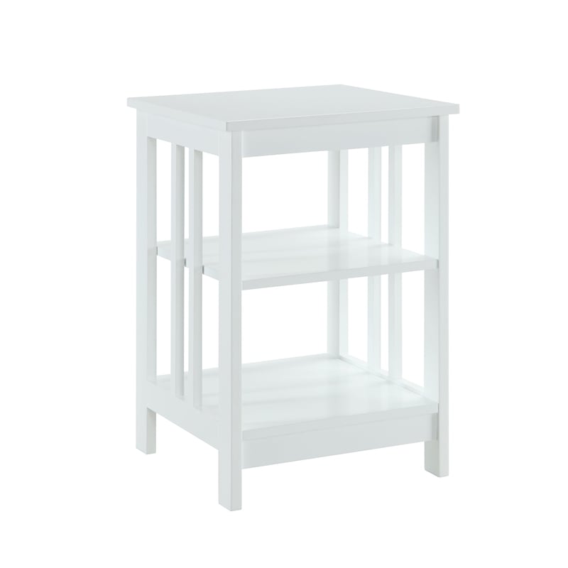 Pemberley Row Wood White End Table Rectangular 23.75