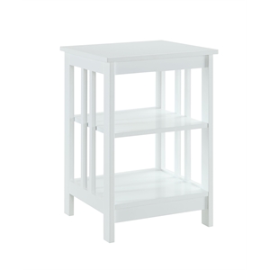 Pemberley Row Wood White End Table Rectangular 23.75&quotH Unassembled