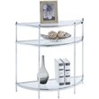 Pemberly Row Glass Chrome Console Table Rectangular 30