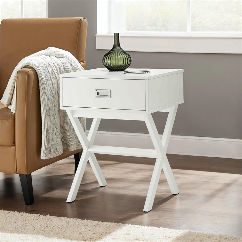 Pemberly Row End Table in White