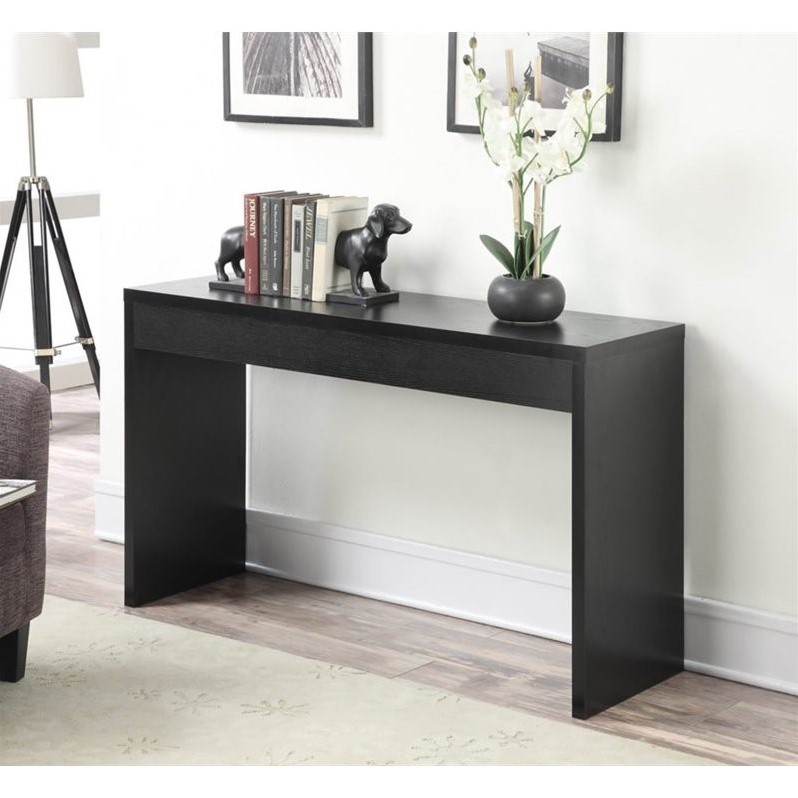 Pemberley Row Wood Black Console Rectangular Easy Assembly 28