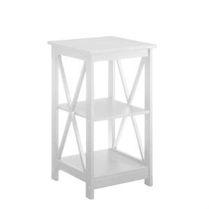 Pemberley Row Wood White End Table Square 24&quot Unassembled