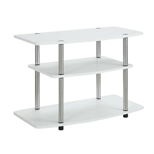 Pemberley Row Wood White TV Stand Rectangular Easy Assembly 31.5&quot Unassembled