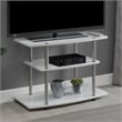 Pemberley Row Wood White TV Stand Rectangular Easy Assembly 31.5