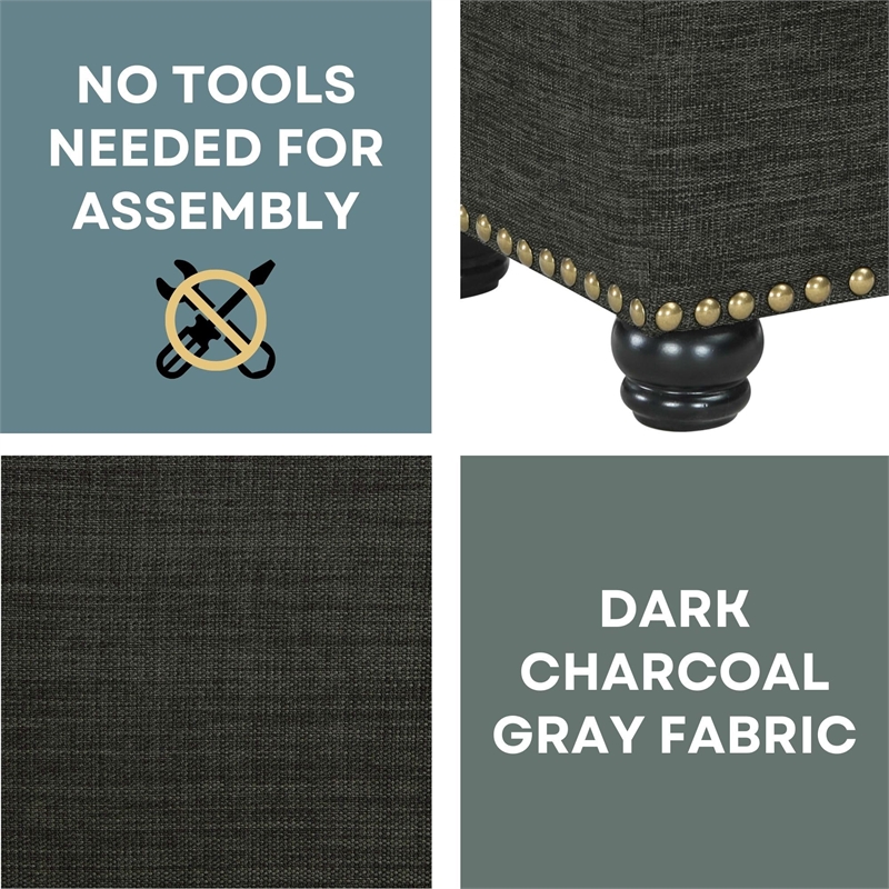 Pemberly Row Storage Ottoman in Gray