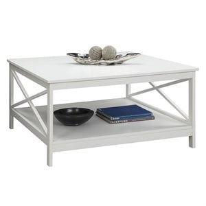 Pemberley Row MDF White Coffee Table Square Unassembled