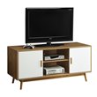Pemberley Row MDF White TV Stand Rectangular Cable Management Hole 47.25