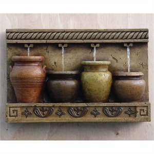 Pemberly Row Colorful Pots Wall Water Fountain