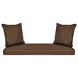 Pemberley Row Resin Wicker Honey Porch Swing Brown Cushion 51.5