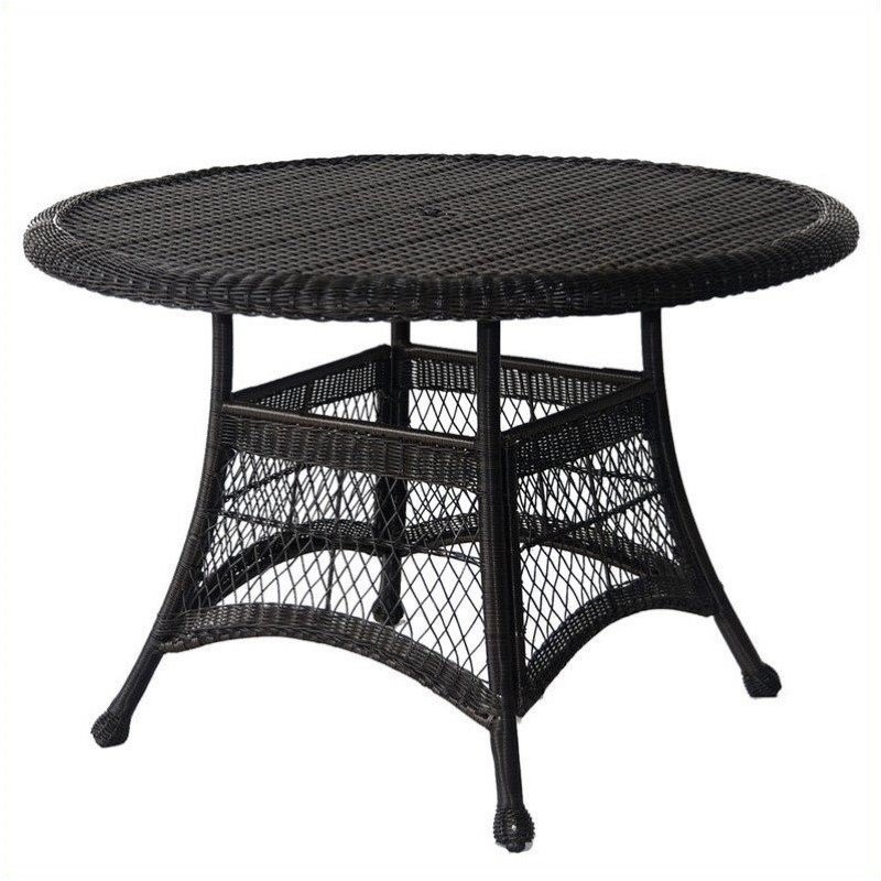 Pemberley Row Wicker Black Dining Table Round 44.5