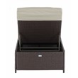 Pemberly Row Wicker Patio Storage Chaise Lounge in Brown