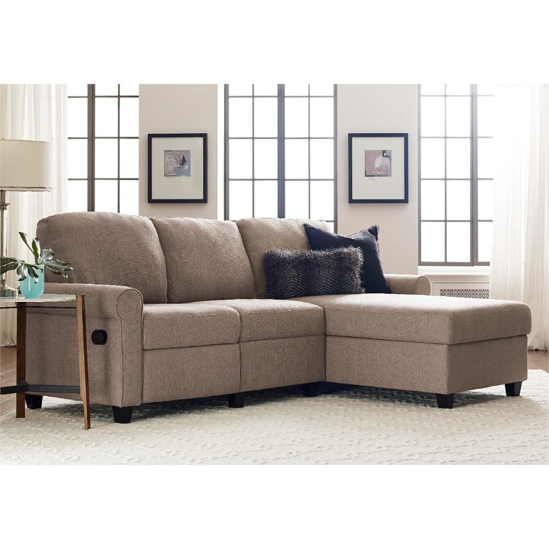Pemberly Row Right Facing Reclining Sectional in Oatmeal