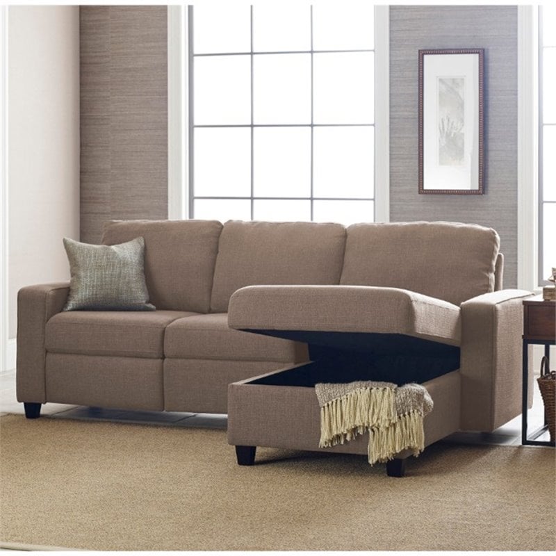 Pemberly Row Right Facing Reclining Sectional in Oatmeal Finish