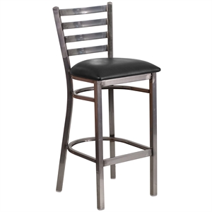 Pemberley Row Metal Black Bar Stool Semi-circle Footrest 42.25&quot Easily Assembled