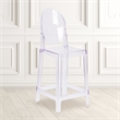 Pemberly Row Oval Back Ghost Counter Stool in Transparent Crystal