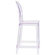 Pemberly Row Oval Back Ghost Counter Stool in Transparent Crystal