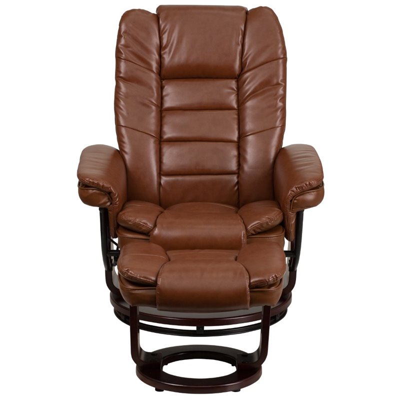 Pemberley Row Leather Brown Recliner Vintage Swivel 41