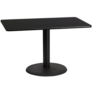 Pemberly Row 30&quot x 48&quot Restarant Dining Table in Black and Mahogany