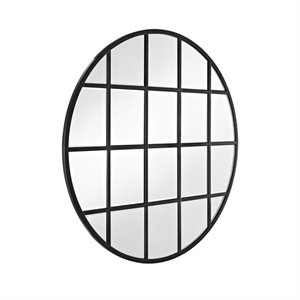 Pemberly Row 40&quot Round Beveled Window Mirror