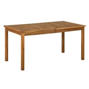 Pemberley Row Acacia Wood Brown Dining Table Rectangular Resistant to Outdoor Elements Ready-to-Assemble
