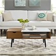 Pemberly Row Wood and Glass Coffee Table in Dark Walnut