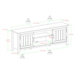 Pemberley Row MDF Gray TV Console Rectangular Adjustable Shelves 70