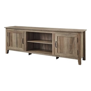 Pemberley Row MDF Gray TV Console Rectangular Adjustable Shelves 70&quot Unassembled