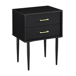 Pemberly Row 20&quot Two-Drawer Side Table in Black