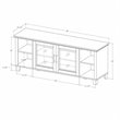 Pemberly Row TV Stand with Middle Doors in Dark Walnut