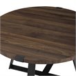 Pemberly Row 30 Metal Coffee Table in Dark Walnut and Black