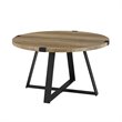 Pemberly Row 30 Metal Coffee Table in Rustic Oak and Black