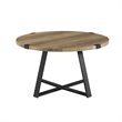Pemberly Row 30 Metal Coffee Table in Rustic Oak and Black