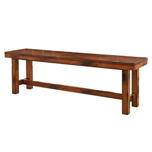 Pemberly Row Wood Dining Bench in Dark Oak
