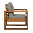 Pemberly Row Chair and Ottoman with Cushions in Brown
