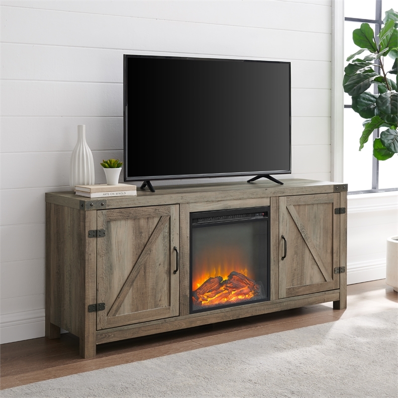 Pemberly Row Modern Wood Fireplace TV Stand for TVs up to 58