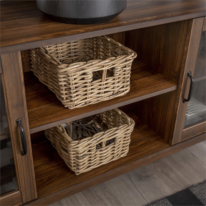 Pemberley Row MDF Dark Walnut Buffet Rectangular Farmhouse 52