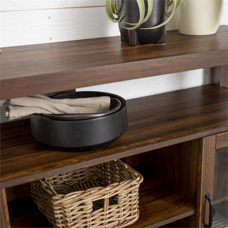 Pemberley Row MDF Dark Walnut Buffet Rectangular Farmhouse 52