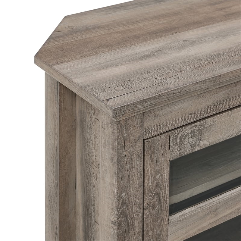Pemberley Row MDF Gray Wash Corner TV Console Rectangular 44