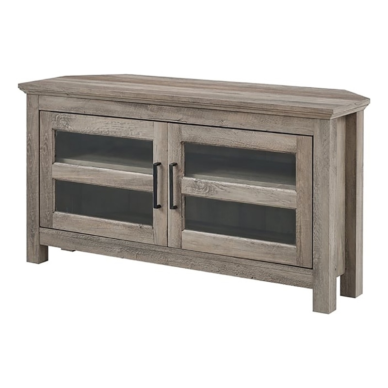 Pemberley Row MDF Gray Wash Corner TV Console Rectangular 44