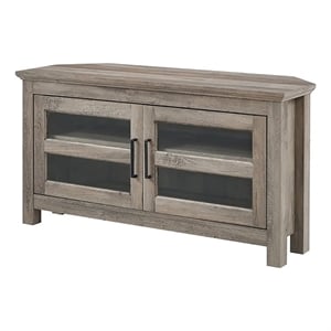 Pemberley Row MDF Gray Wash Corner TV Console Rectangular 44&quot Unassembled