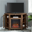 Pemberly Row Traditional Wood Corner Fireplace TV Stand for TVs up to 48