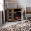Pemberly Row Traditional Wood Corner Fireplace TV Stand for TVs up to 48