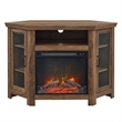 Pemberly Row Traditional Wood Corner Fireplace TV Stand for TVs up to 48