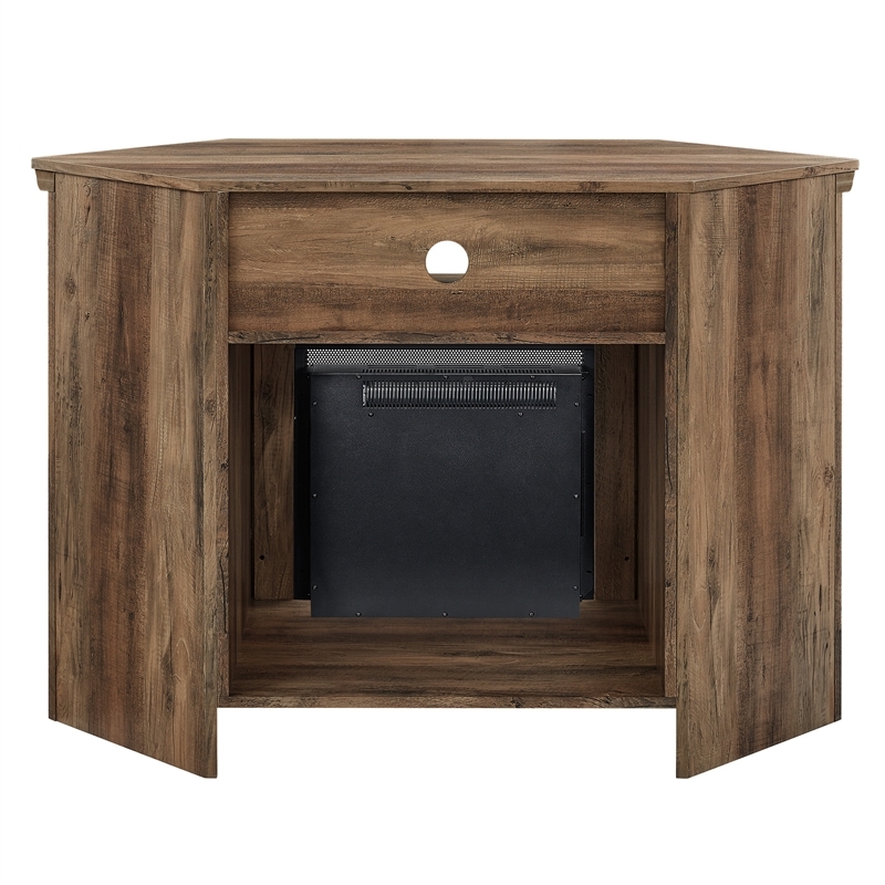 Pemberly Row Traditional Wood Corner Fireplace TV Stand for TVs up to 48