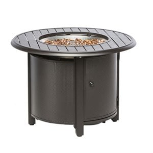 Pemberly Row 36&quot Round Gas Fire Pit with Burner Kit