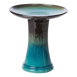Pemberley Row Ceramic Navy Bird Bath Round 18&quot Unassembled