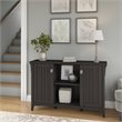 Pemberly Row Farmhouse Engineered Wood Storage Cabinet with Doors in Black