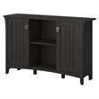 Pemberly Row Farmhouse Engineered Wood Storage Cabinet with Doors in Black